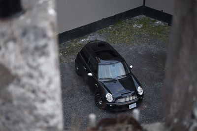 Close-up of car on wall