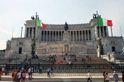 Group of people in front of building