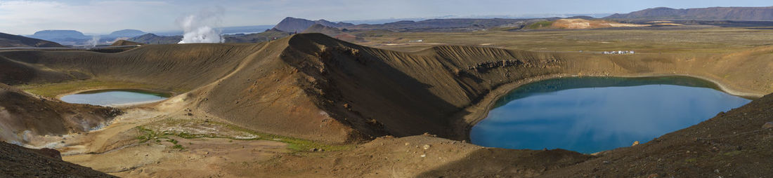 Panoramic view of volcanic landscape