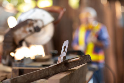 Man working on wood
