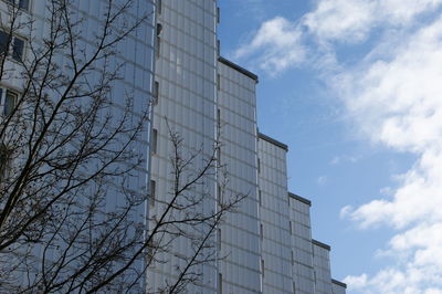 Low angle view of modern building against sky