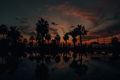 Silhouette trees against sky during sunset