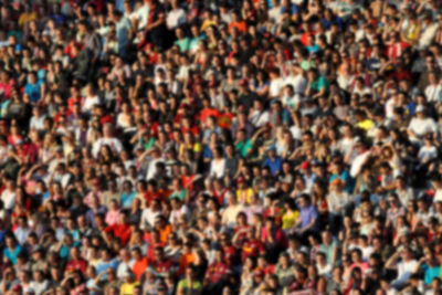 Full frame shot of people on soccer field