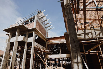 Low angle view of building under construction