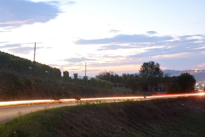 View of road at sunset