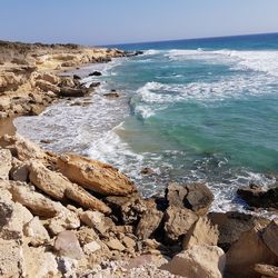 Scenic view of beach against sky