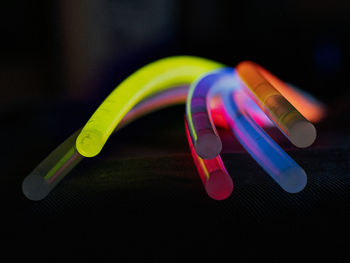 Close-up of multi colored pencils on table