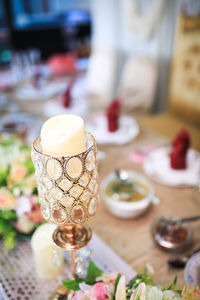 Close-up of food on table