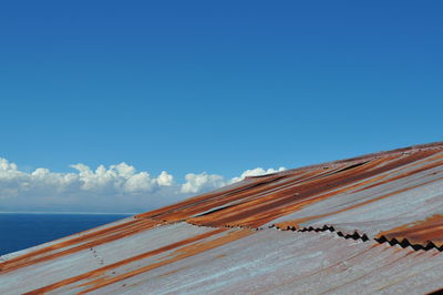 Scenic view of sea against blue sky