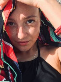 Close-up portrait of young woman