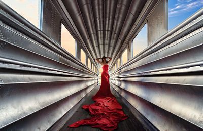 Directly below shot of bridge