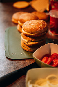 Close-up of dessert in plate on table