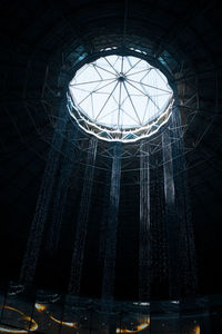 Low angle view of skylight in building