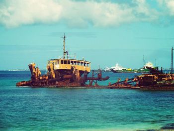 Boats in harbor