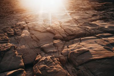 High angle view of rock formations