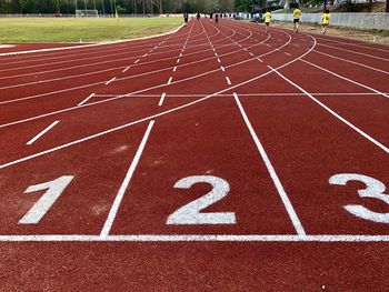 Numbers on running track