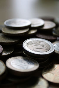 Close-up of coins
