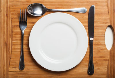 Directly above shot of empty plate on table