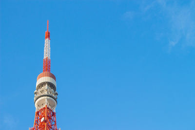 Low angle view of building against blue sky