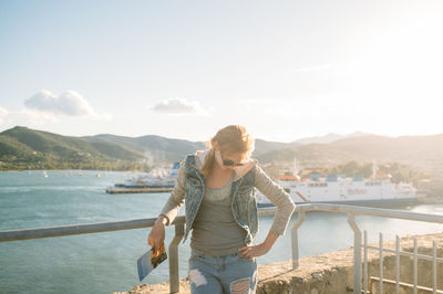 Woman looking at sea