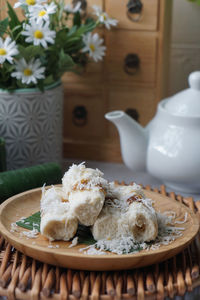 Close-up of food on table