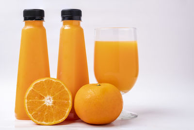 Close-up of drink against white background