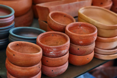Stack of displayed for sale at market