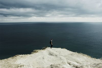 Silhouette of person standing on beach