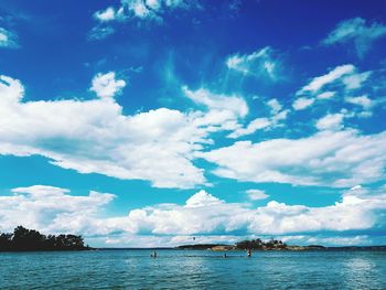Scenic shot of calm sea against cloudy sky