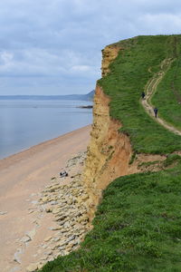 Scenic view of beach against sky