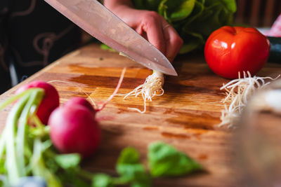 Close-up of food on cutting board
