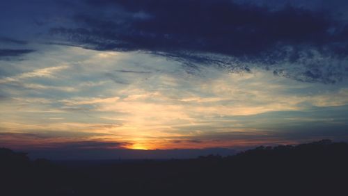 Silhouette of landscape at sunset