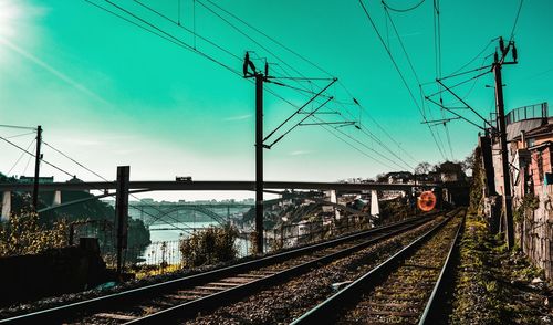 Railroad tracks against sky