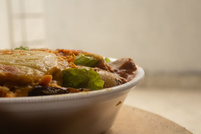 Close-up of meal served in bowl