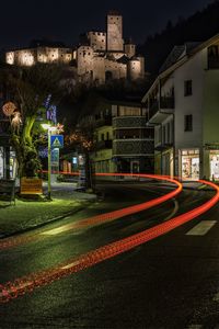 View of city at night