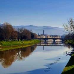 Scenic view of river against florence