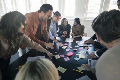 Group of business people during meeting in office