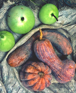 High angle view of fruits on table