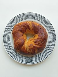 High angle view of breakfast in plate