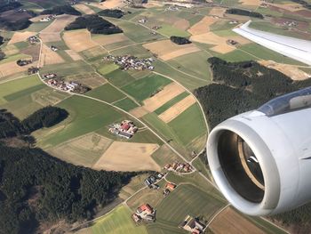 Aerial view of agricultural landscape