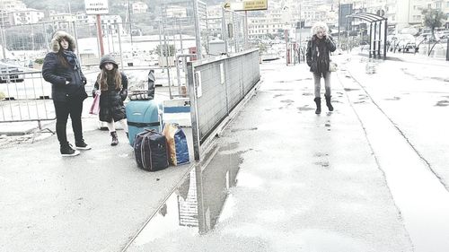 People walking in city