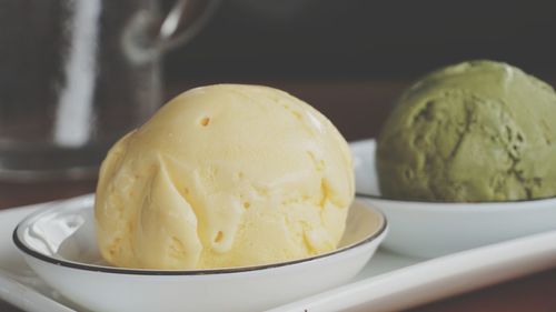 Close-up of ice cream in bowl