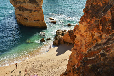 Rock formations on beach