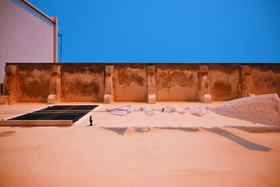 Built structure against clear blue sky