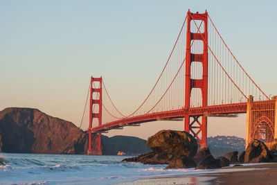 View of suspension bridge