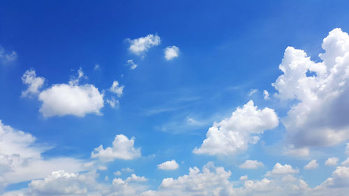 Low angle view of clouds in blue sky