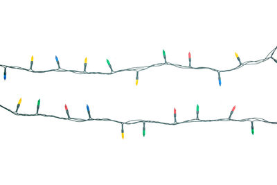 Low angle view of decoration against white background