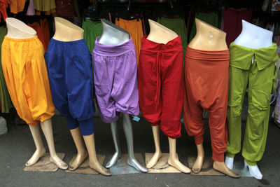 Colorful pants display at chatuchak market - sometimes called the weekend market 