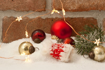 High angle view of christmas tree