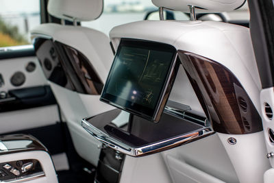 Close-up of computer in car